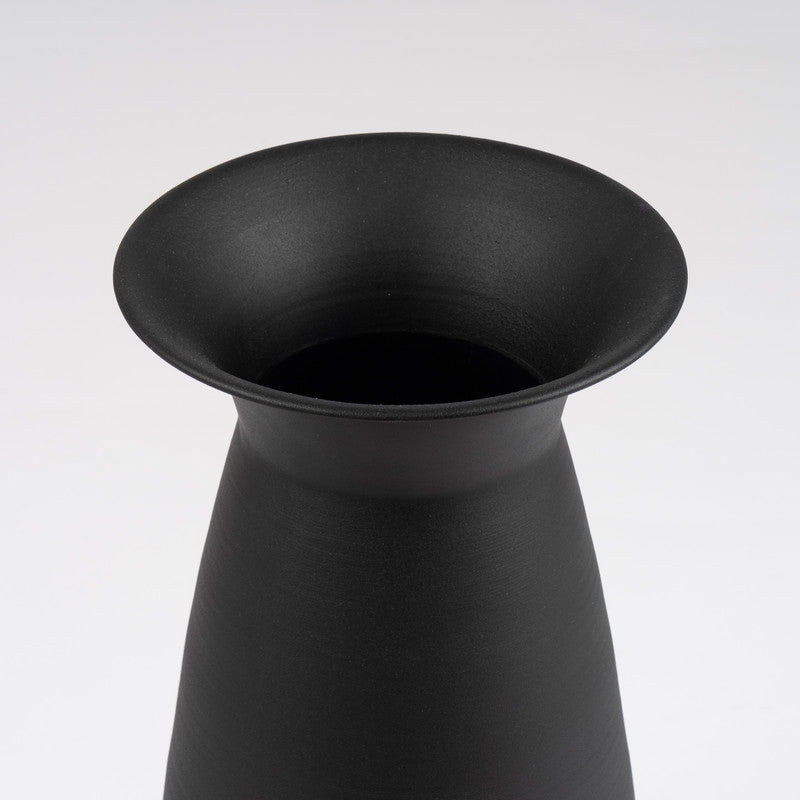 Matt Black Metal Vase 45cm